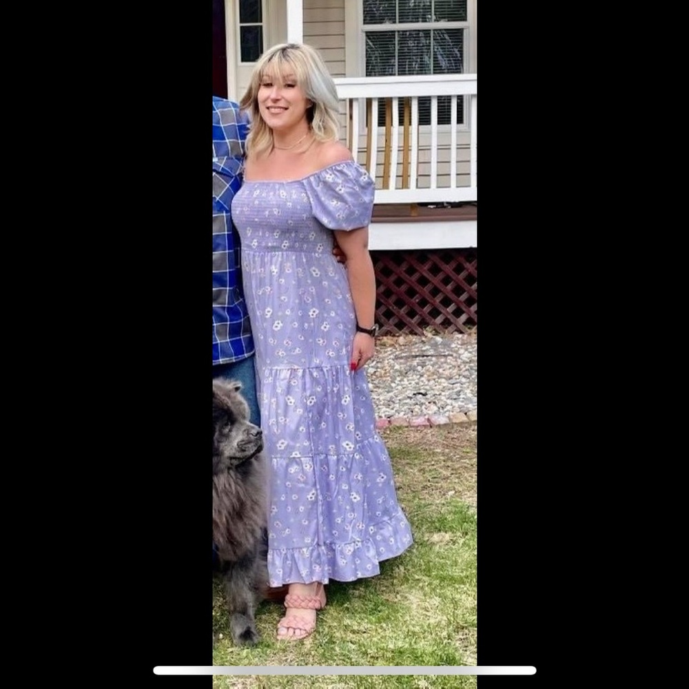 SHEIN Large Purple Floral Dress! Worn once!